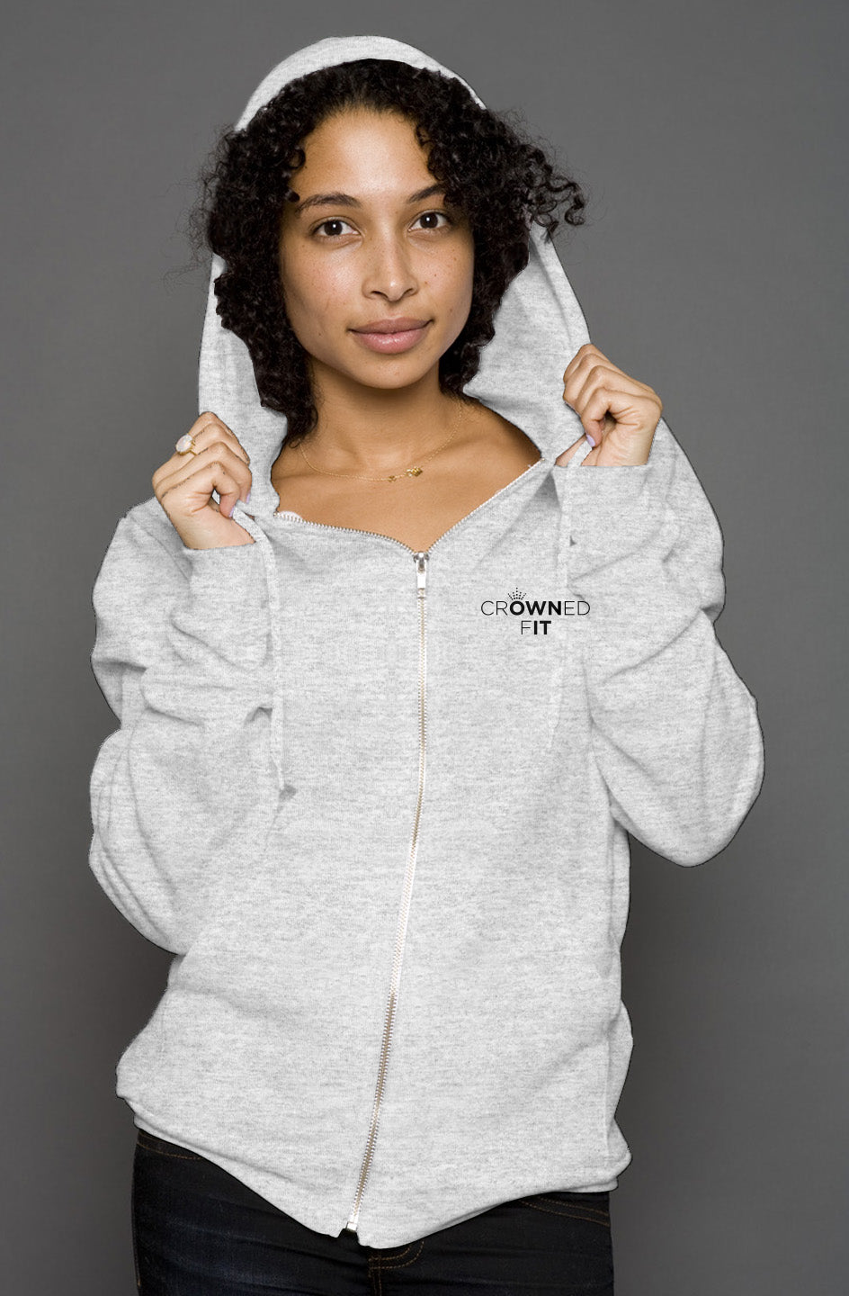 Crowned Fit Unisex Zip Hoodie
